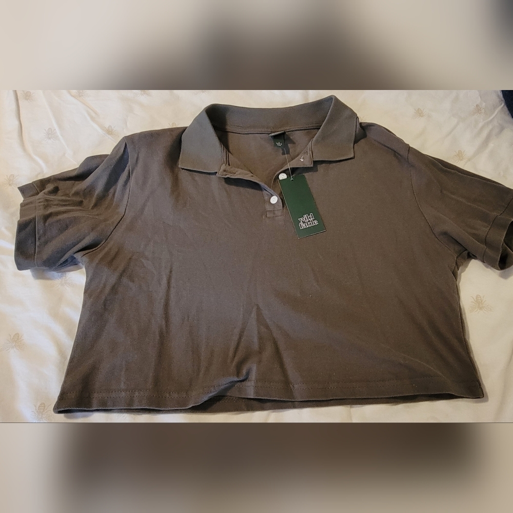 Ladies cropped polo shirt